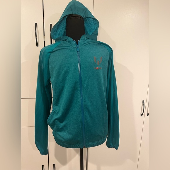 Adidas Climawarm Messi Hoodie Full Zip‎ Jacket Boys sz Youth L